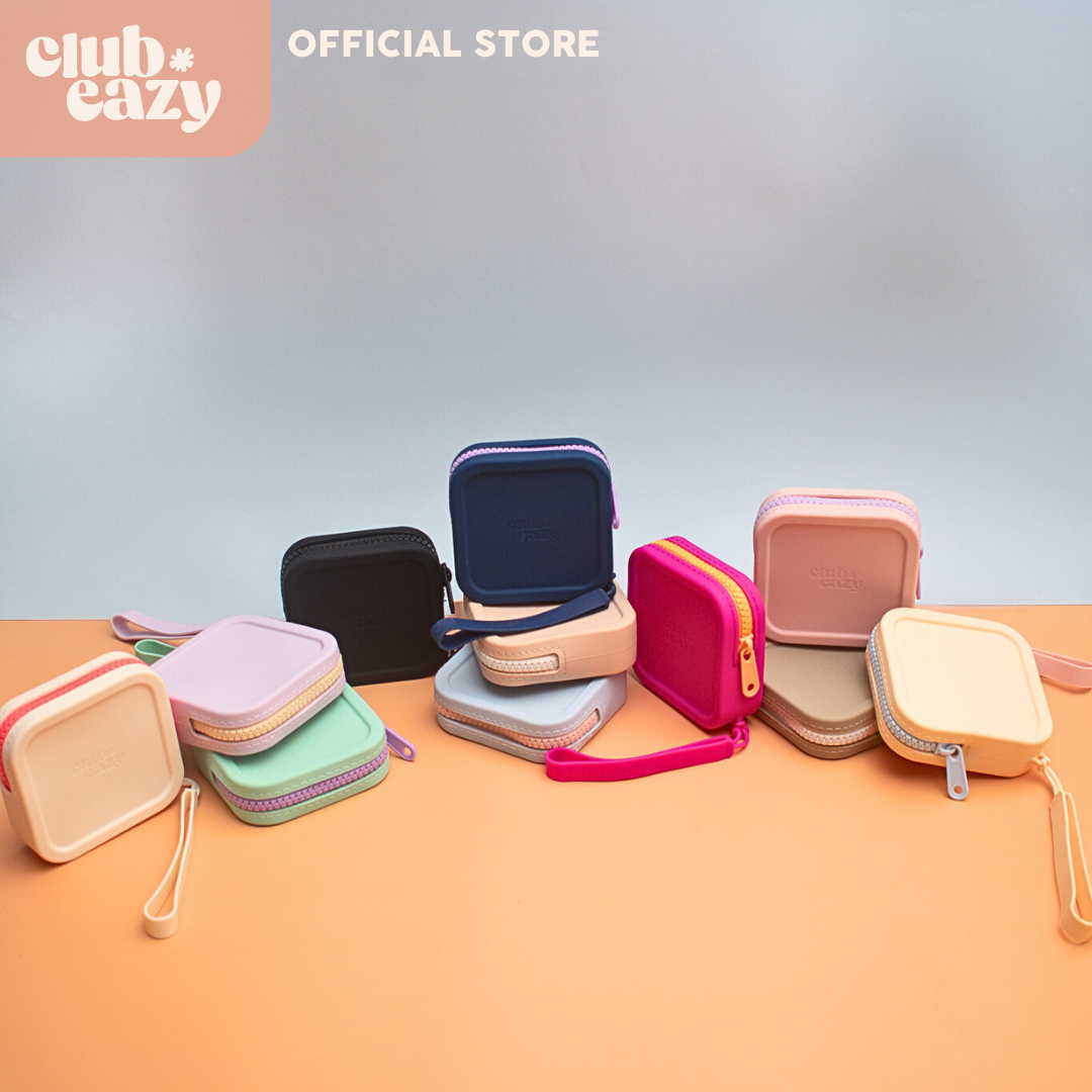 Silicone Pouch Coin Purse & Storage Bag with Strap