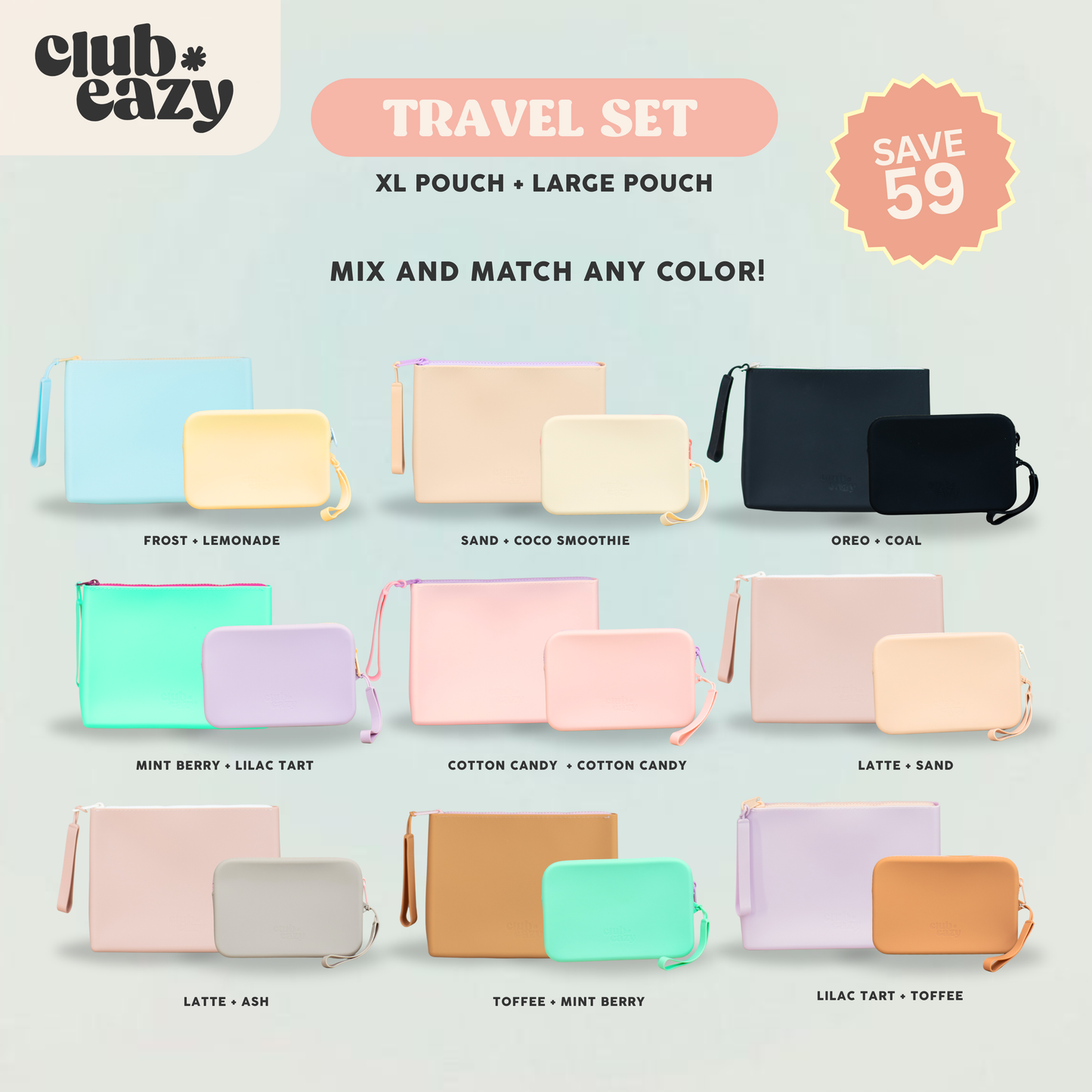 Travel Set (Set of 2 Large + XL Pouch)